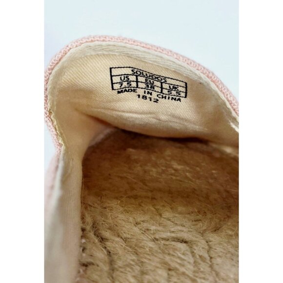 SOLUDOS Ciao Bella Pink Espadrilles Womens Shoes Size 8 Canvas Slip-On Casual - Picture 8 of 8